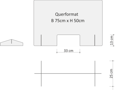 SPUCKSCHUTZWAND Standmodell Querformat 75cm x 50cm